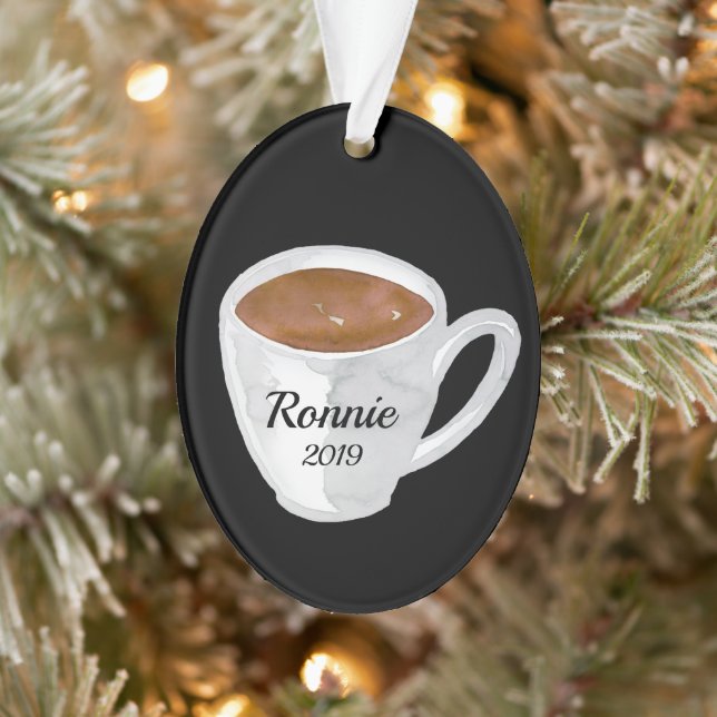 Coffee Mug Personalised Ornament (Tree)