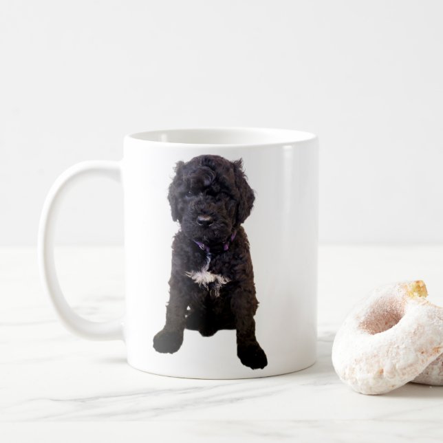 Coffee Mug – Portuguese Water Dog Puppy  (With Donut)