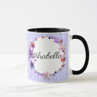 Coffee Mug: Purple Flowers Mug Wrap Sublimation