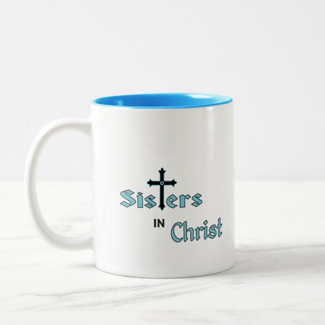 Coffee Mug: Sisters in Christ Two-Tone Coffee Mug (Left)