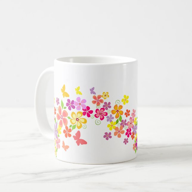 Coffee Mug-SummerFloral Mug (Front Left)