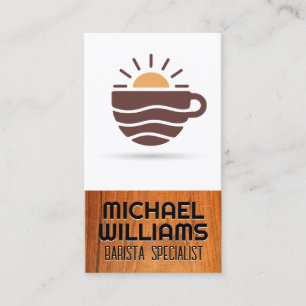 Coffee Mug Sun Logo   Cafe Business Card