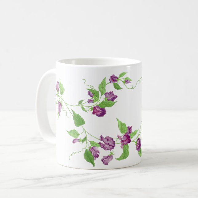 Coffee Mug-Sweet Peas Mug (Front Left)