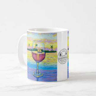 Coffee Mug, Wine Glass at Sunset Coffee Mug