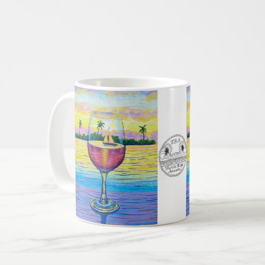 Coffee Mug, Wine Glass at Sunset Coffee Mug