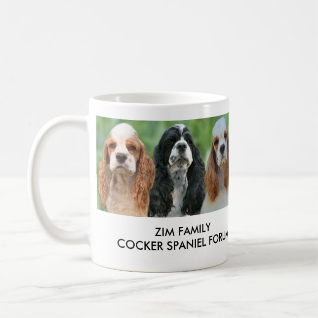 Coffee Mug with 3 parti coloured Cockers (Left)