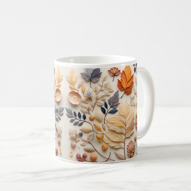 Coffee Mug with 3D Fall Sublimation Design (Front Right)