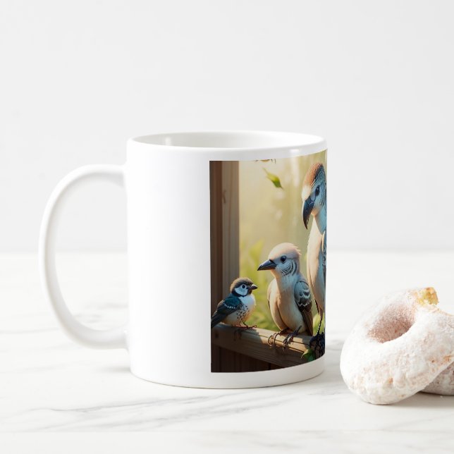 Coffee Mug with Birds (With Donut)