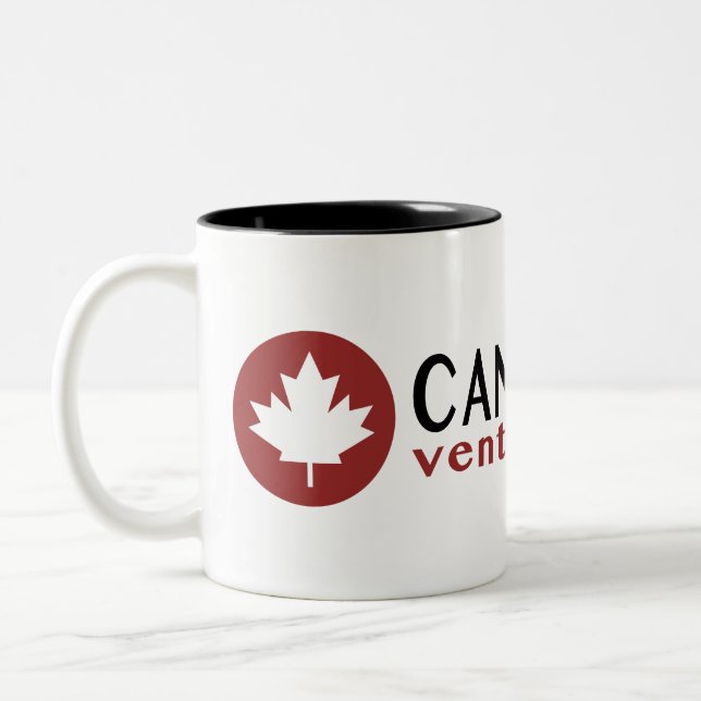 Coffee Mug with Canoe Trails Maple Leaf header (Left)