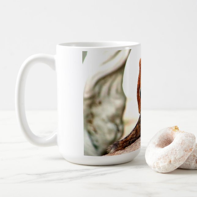 Coffee Mug with Chipmunk Photo (With Donut)