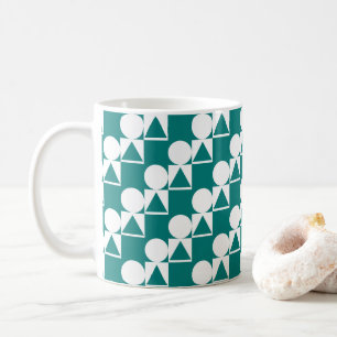 Coffee Mug With Circle, Triangle & Square Pattern