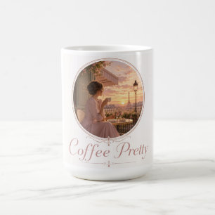 Coffee mug with coffee pretty logo - Paris theme