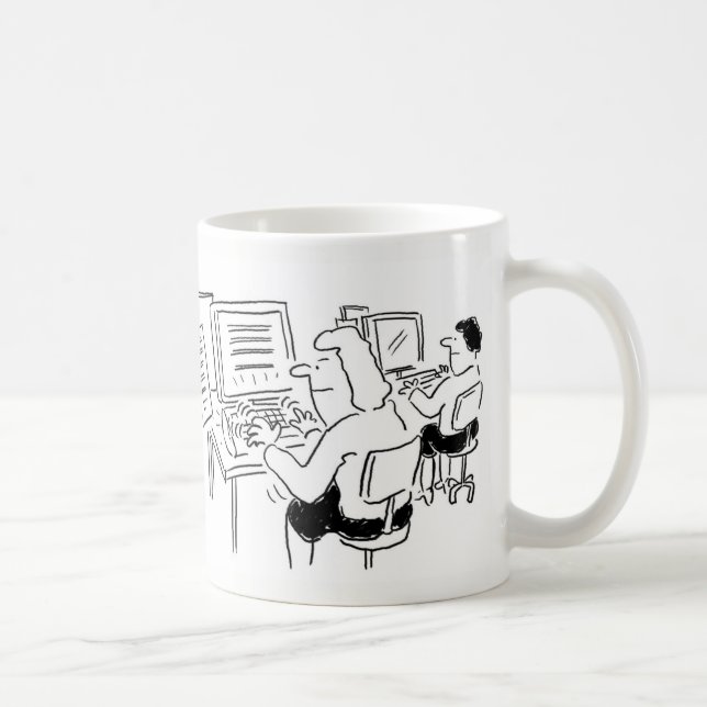 Coffee Mug with Data Entry Word Processing (Right)