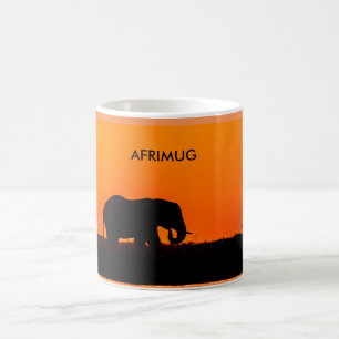Coffee Mug with elephant silhouette