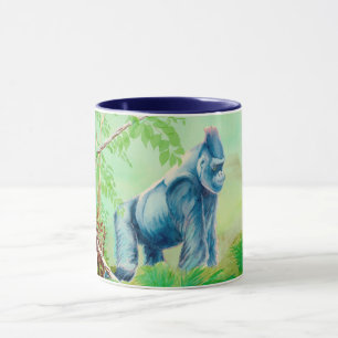 Coffee mug with gorilla, zoo animal