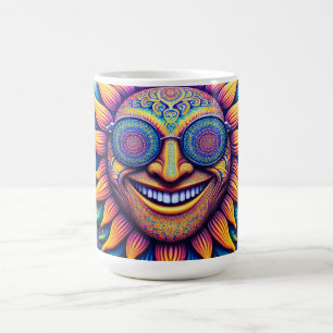 Coffee mug with hippy themes sunflower