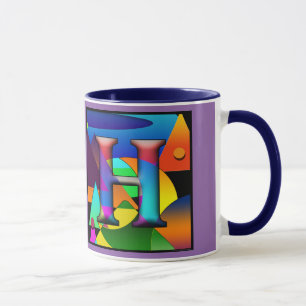 Coffee mug with initials E & H