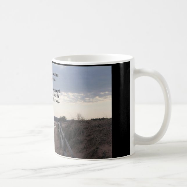 coffee mug with path to lake...promises (Right)