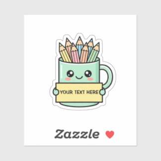 Coffee Mug With Pencils Blank Sign Pastel Graphic