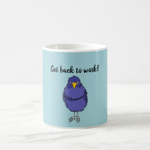 Coffee mug with picture of not so happy bird