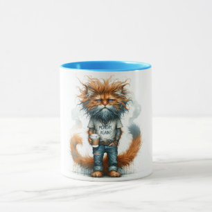 Coffee Mug with Scruffy Cat
