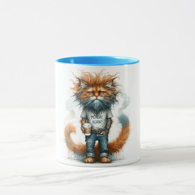 Coffee Mug with Scruffy Cat (Center)