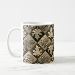 Coffee Mug with Sepia Maple leaf Design