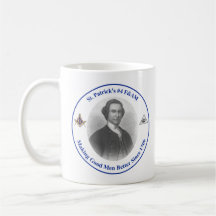 Coffee mug with St. Patrick's #4 logo on two sides