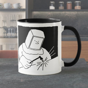 Coffee Mug with Steel Worker Welding Blacksmith