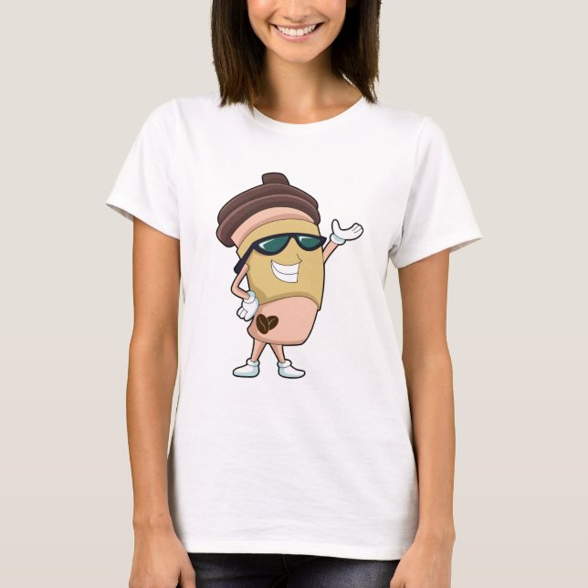 Coffee mug with Sunglasses T-Shirt (Front)