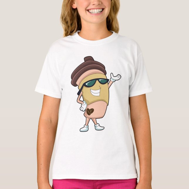 Coffee mug with Sunglasses T-Shirt (Front)