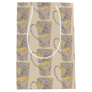 Coffee Mug Word Art II Medium Gift Bag