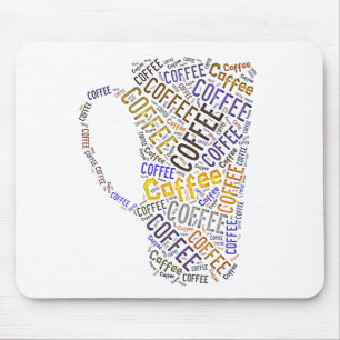 Coffee Mug Word Art Mouse Mat