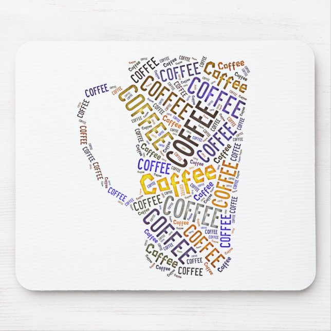 Coffee Mug Word Art Mouse Mat (Front)