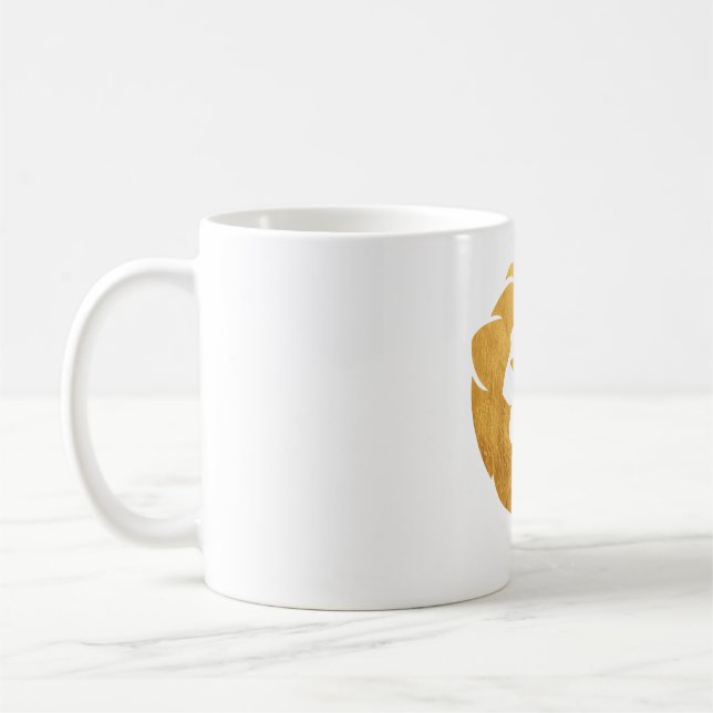 Coffee mug Yada Yahowah design with golden lion (Left)