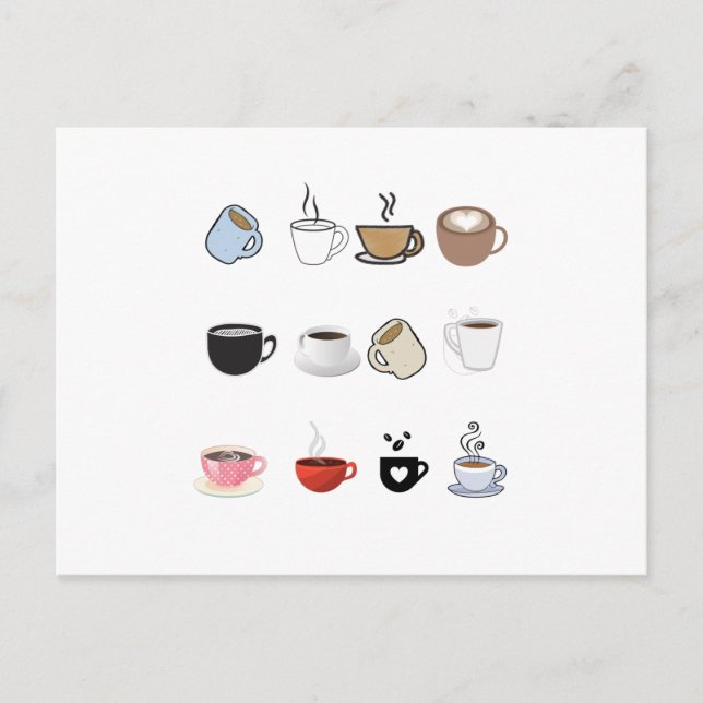 Coffee Mugs Designs Pattern Postcard (Front)