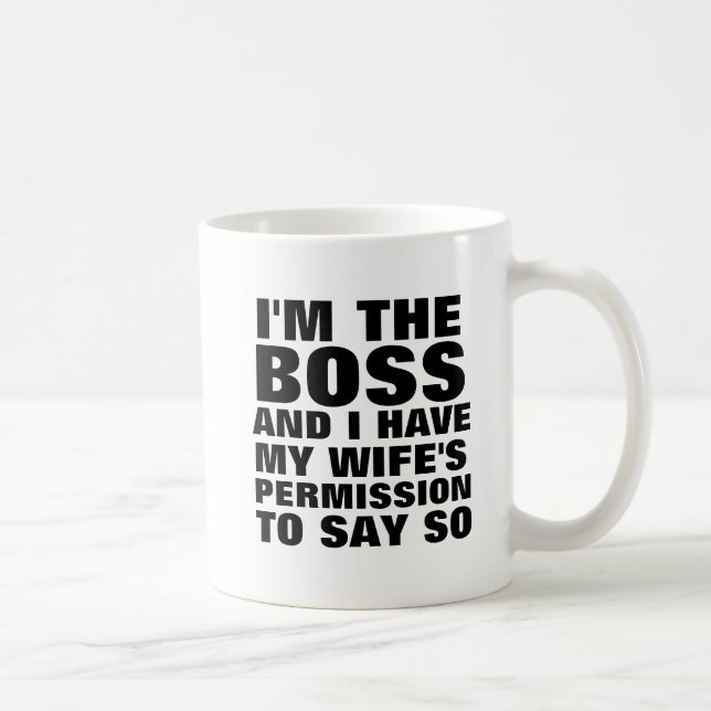 Coffee mugs for husband, I'M THE BOSS (Right)