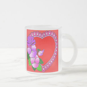 COFFEE MUGS FOR VALENTINES DAY - FROSTED GLASS CUP