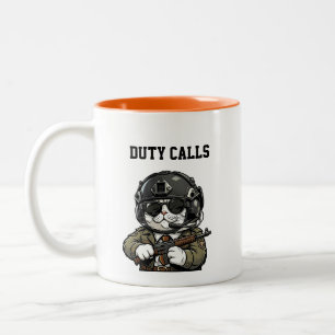 Coffee Mugs Funny Typography Cute Tactical Cat Dut