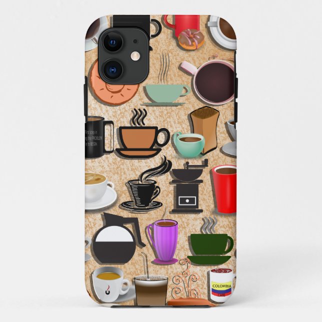 Coffee Mugs on Cream Case-Mate iPhone Case (Back)