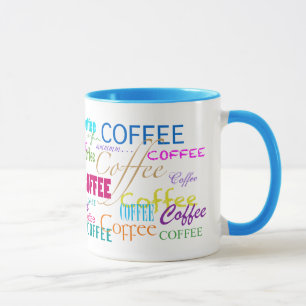 Coffee-Multicolored Text Design Mug