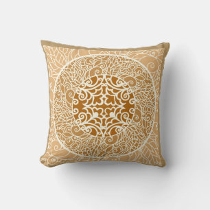 Coffee N Cream Reversible Throw Pillow