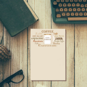 Coffee Names Personalised Tan Post-It Notes