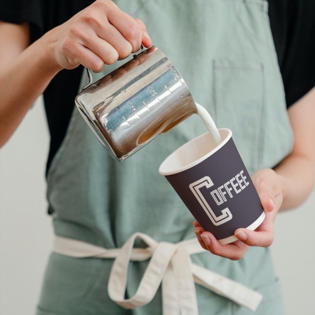 Coffee Navy blue Café Restaurant Business Script Paper Cups (Creator Uploaded)