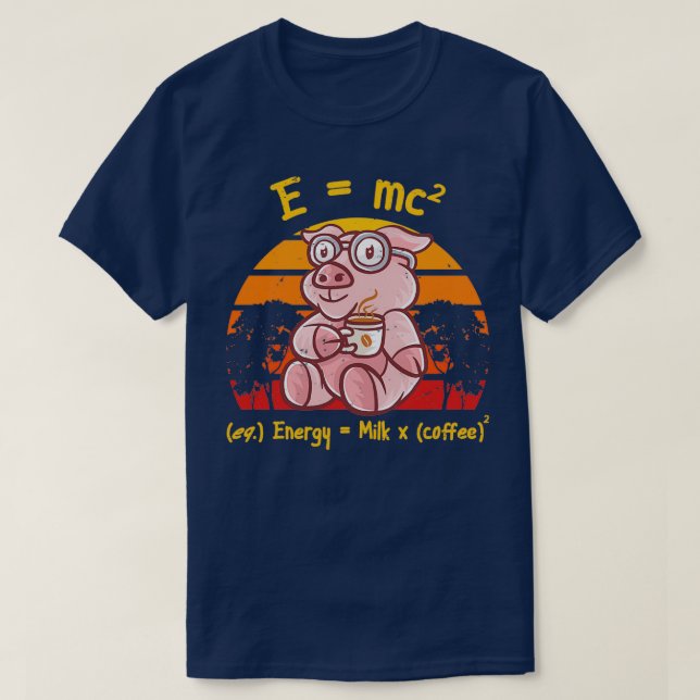 Coffee Nerd Math Formula Teacher Coffee Mug Pig Fa T-Shirt (Design Front)