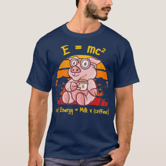 Coffee Nerd Math Formula Teacher Coffee Mug Pig Fa T-Shirt