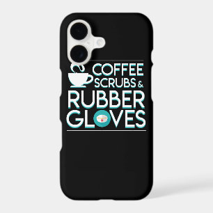 Coffee Nurse Pride Scrubs Rubber Gloves