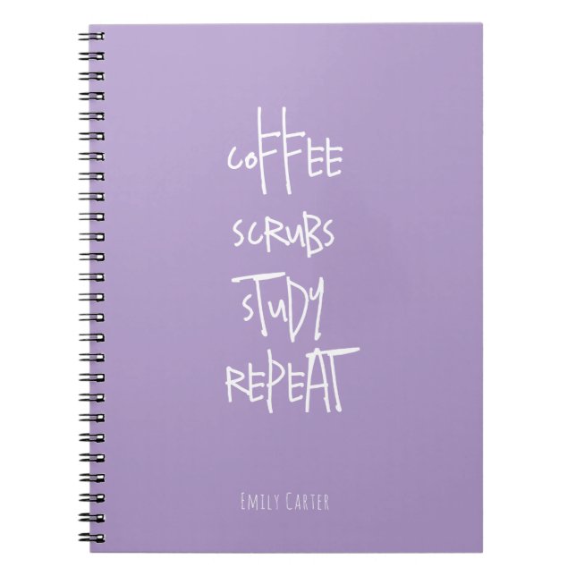 Coffee Nursing Student Study Minimalist Lavander Notebook (Front)