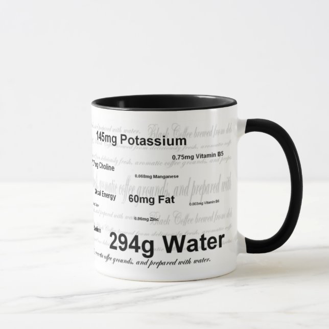 Coffee Nutrition Mug (Right)