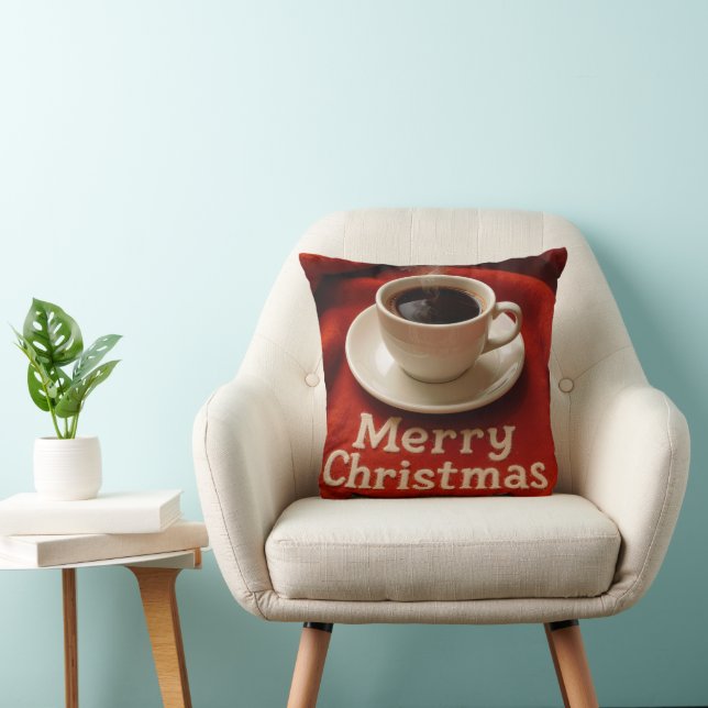 Coffee On a Merry Christmas Blanket Cushion (Chair)